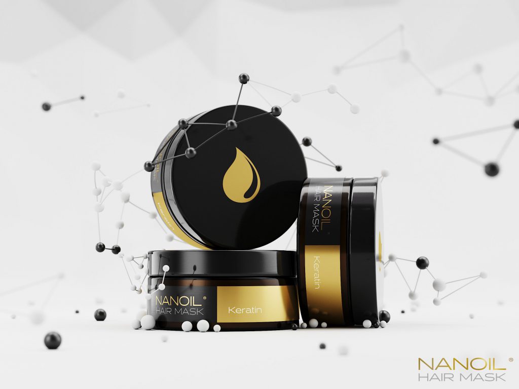 Nanoil top masks with keratin